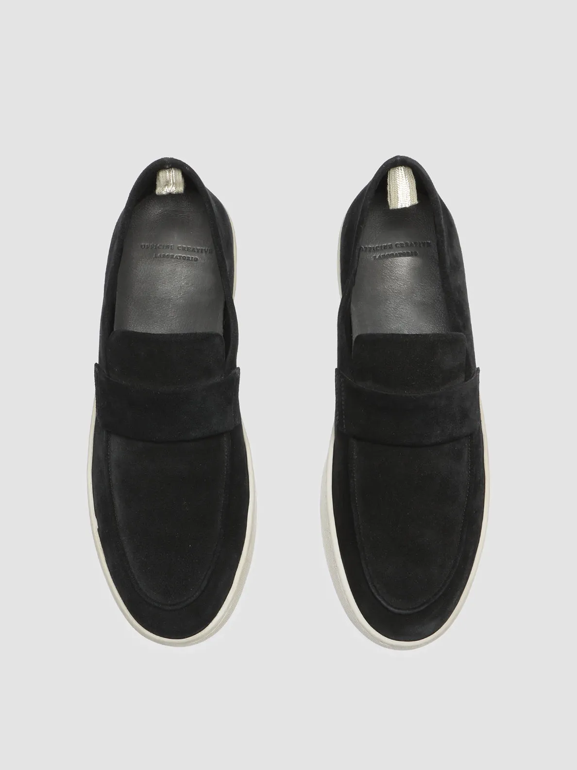 HERBIE 001 - Mocassini Penny Loafer in Pelle Scamosciata Nera