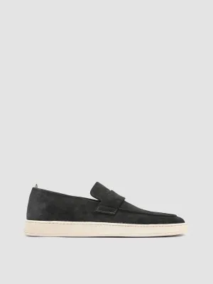 HERBIE 001 - Mocassini Penny Loafer in Pelle Scamosciata Nera