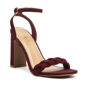 High Block Heeled Dress Shoe in Burgundy