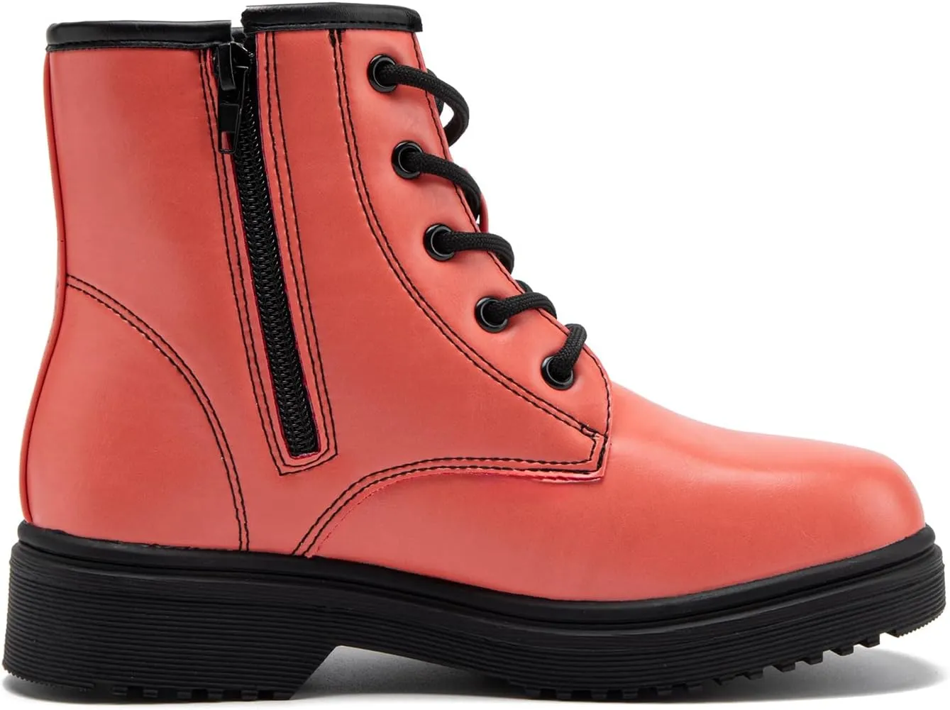 HIKLDK Girls Boots Glitter Combat Boot Winter Waterproof Side Zipper Lace-up Walking Shoes for Toddlers Little Kid szie