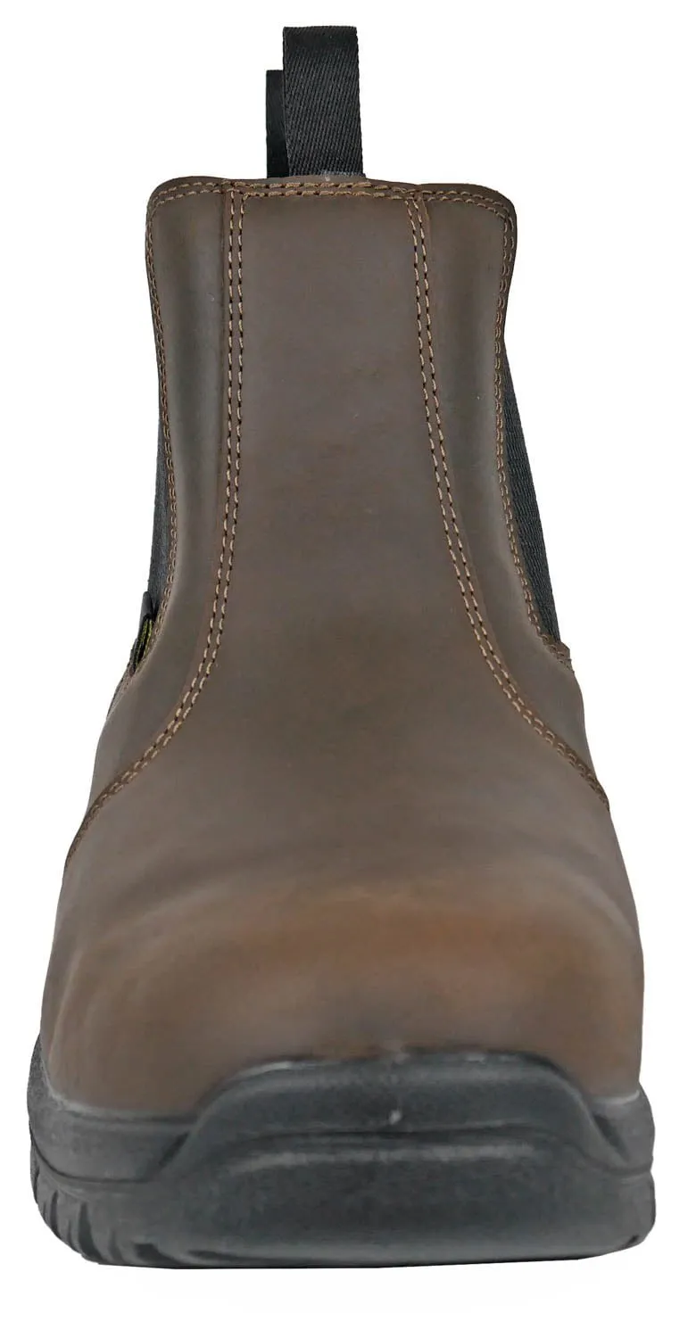 Hoss Boots Mens Snip Chelsea Met-Guard Brown Leather Work Boots
