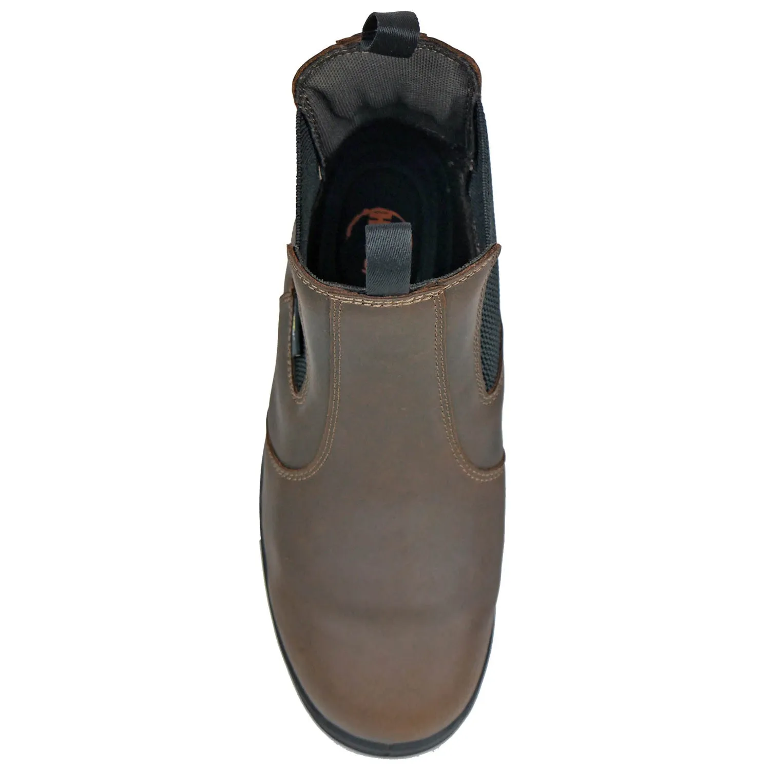 Hoss Boots Mens Snip Chelsea Met-Guard Brown Leather Work Boots
