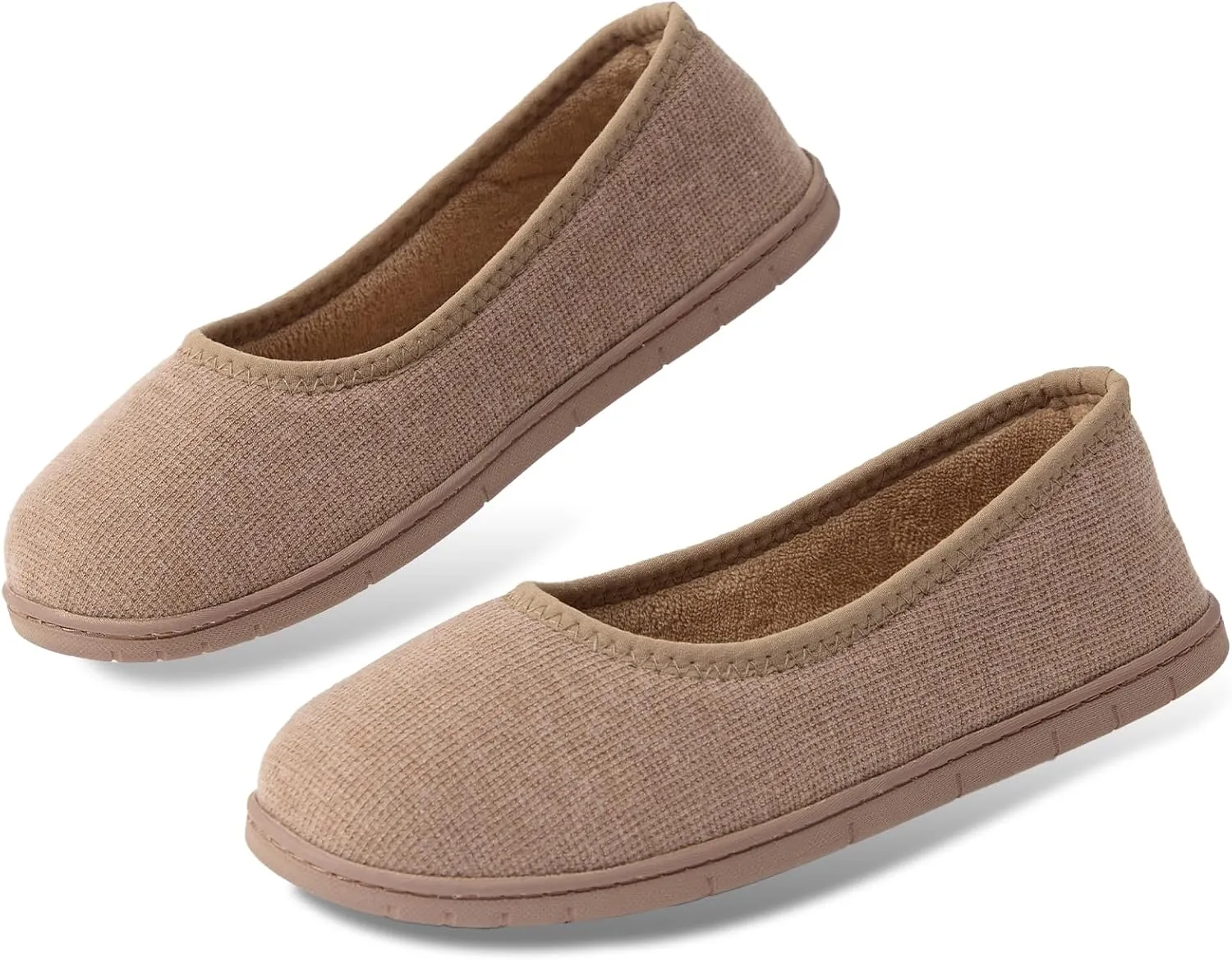 House Shoes for Women Comfy Memory Foam Loafer Slippers for Ladies Non-slip Sole for Comfort Ballet Flat with Closed Back Indoor and Outdoor for All Season Wear Black LightGrey Beige US6-US11