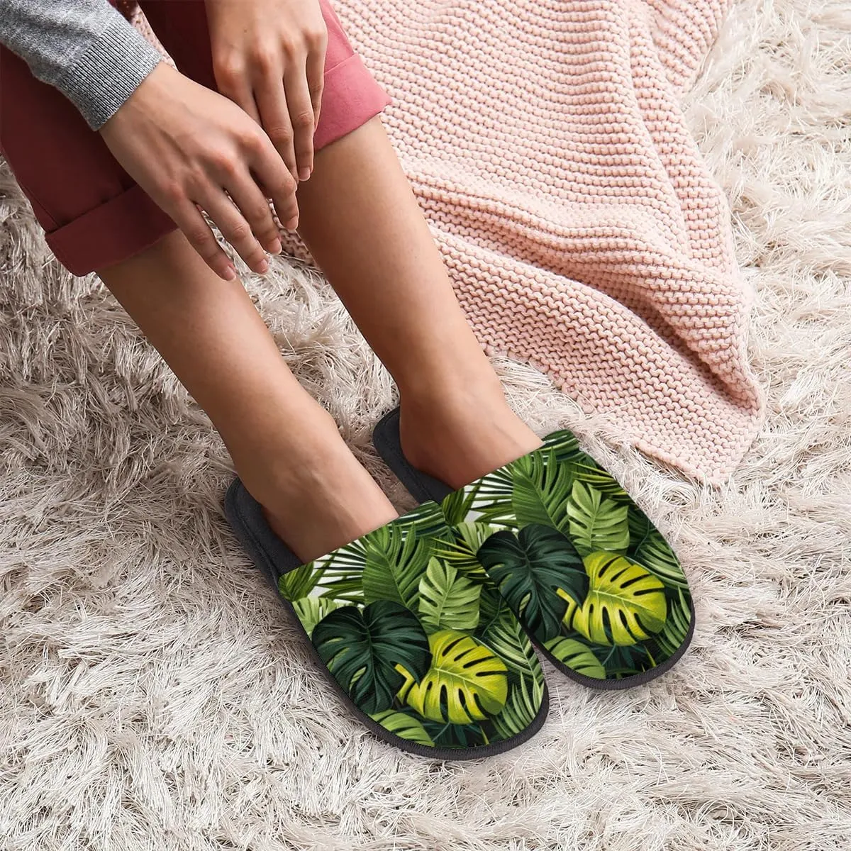 House Slippers for Women Men Soft Cozy Non Slip Lightweight Winter House Shoes for Indoor Outdoor