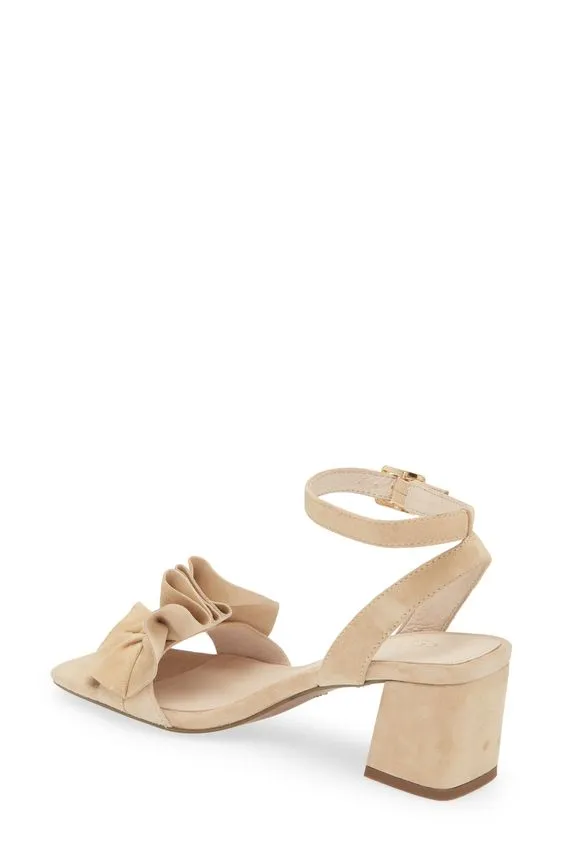 Intelligent Extra-large discount Block Toe Sandals Suede York New Beige Open Heather Strap Cecelia Ankle Heel