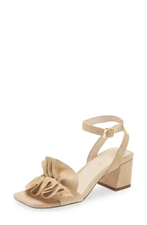Intelligent Extra-large discount Block Toe Sandals Suede York New Beige Open Heather Strap Cecelia Ankle Heel