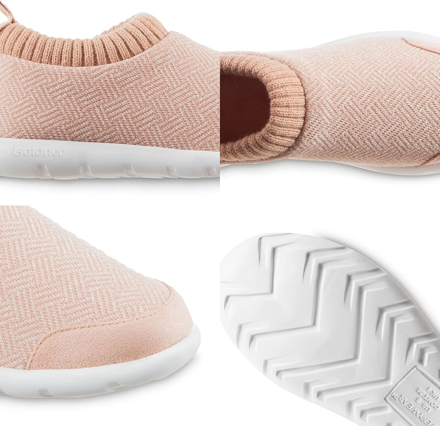 isotoner Zenz Womens Slippers, Lightweight Hatch Knit Slip-On