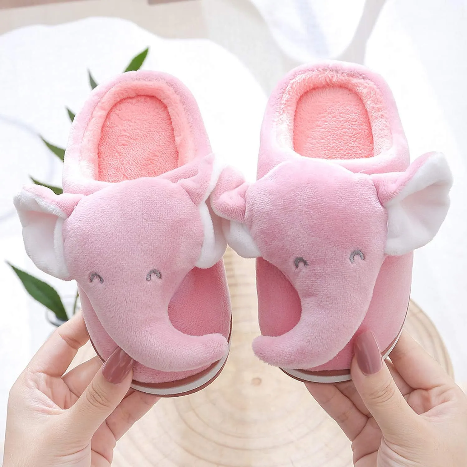ixiton Adult unisex Winter warm Cartoon animal slippers,Cozy Memory foam Animal-shaped slippers,Cartoon elephant slippers,Indoor And Outdoor Non-slip slippers