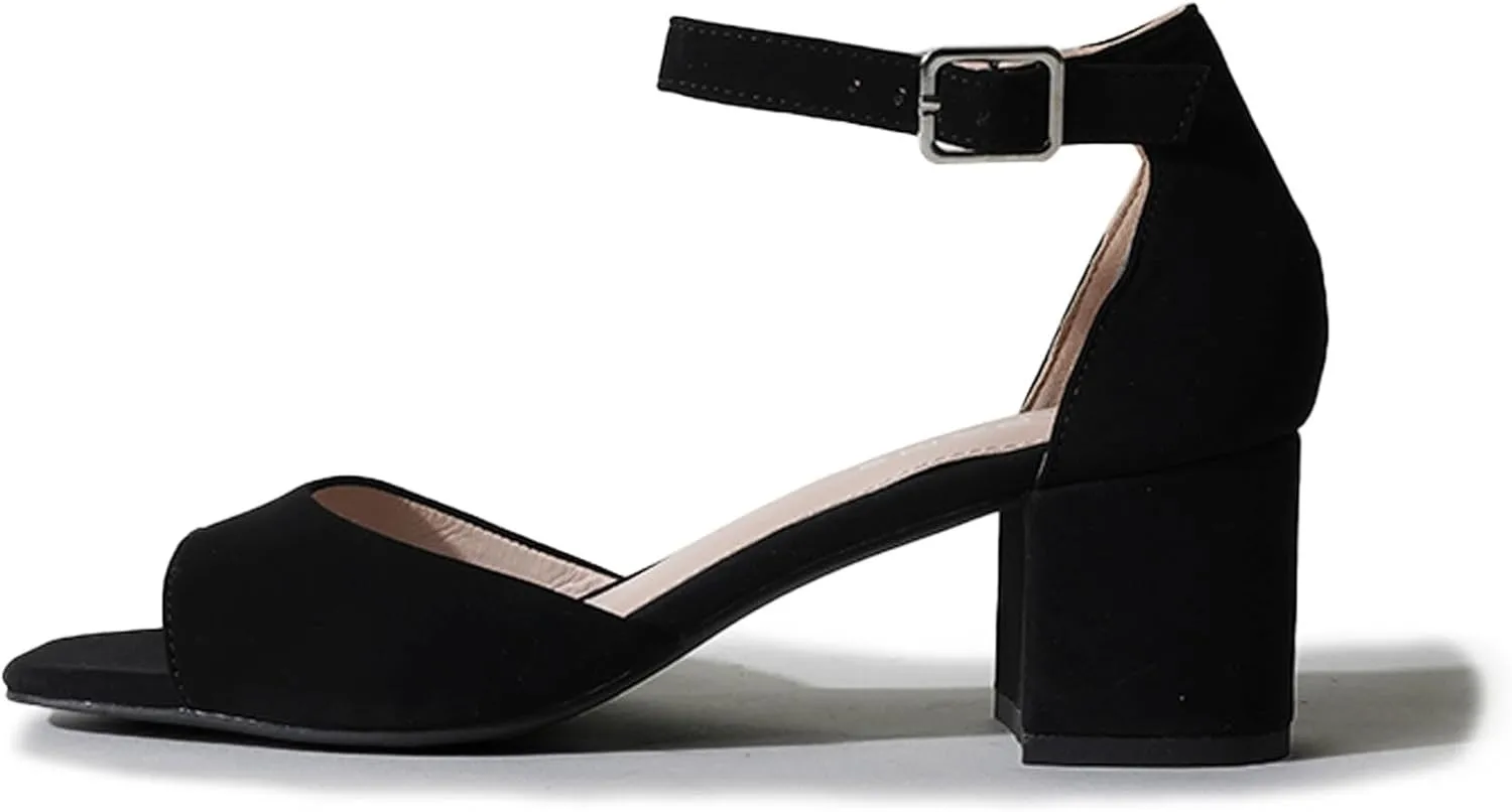 J. Adams Ruth Heeled Sandal – Low Block Heels for Women, Short Heel Bridal & Wedding Shoes, Dressy Prom Heels, Elegant Formal Dress Shoes for Bride
