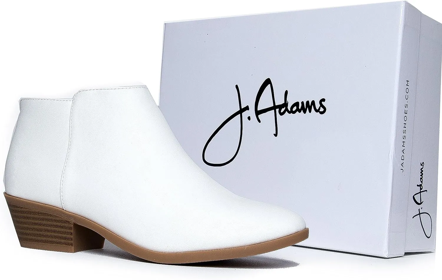 J. Adams Women's Lexy Ankle Boots, Short Low Heel, Side Zipper, Casual Booties for Fall and Winter