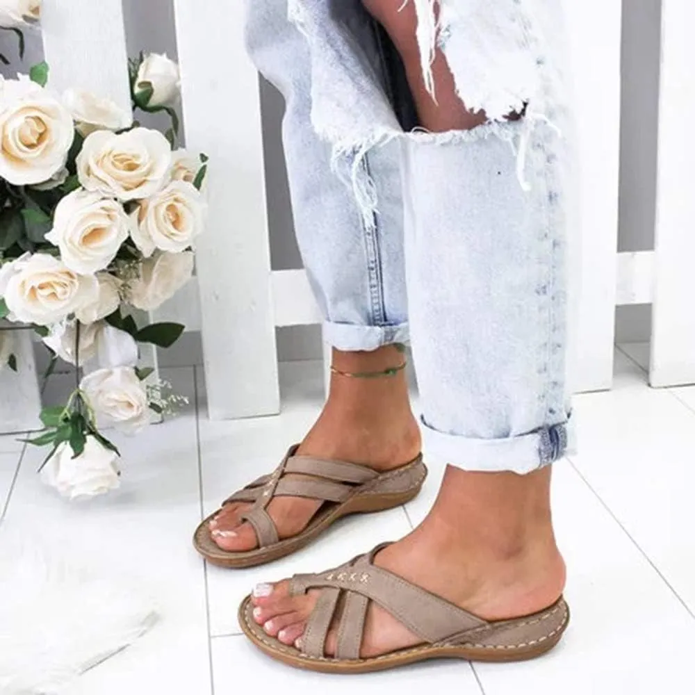 JITUUE Women's Sandspur Delta Flip Thong Sandals Flat Gladiator Thong Sandals Greek Pierced Platform Low Wedge shoes