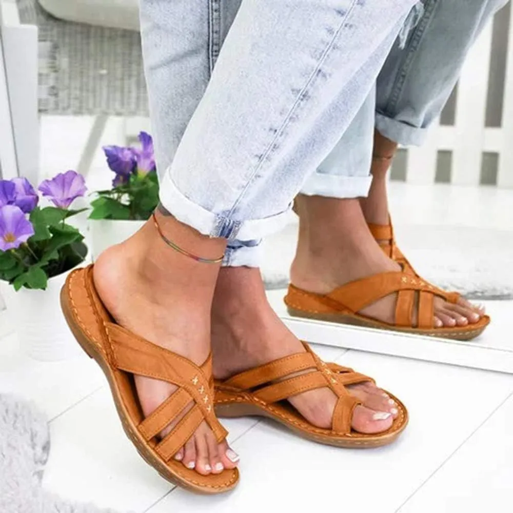 JITUUE Women's Sandspur Delta Flip Thong Sandals Flat Gladiator Thong Sandals Greek Pierced Platform Low Wedge shoes