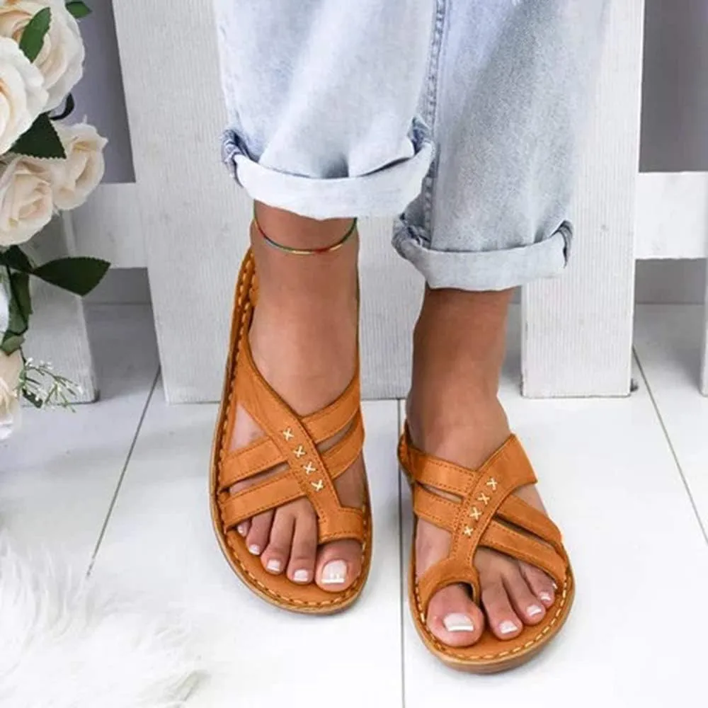 JITUUE Women's Sandspur Delta Flip Thong Sandals Flat Gladiator Thong Sandals Greek Pierced Platform Low Wedge shoes
