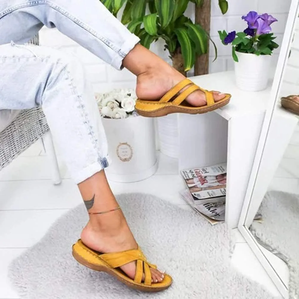 JITUUE Women's Sandspur Delta Flip Thong Sandals Flat Gladiator Thong Sandals Greek Pierced Platform Low Wedge shoes