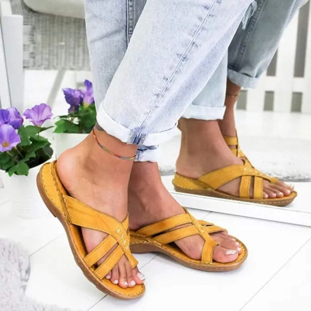 JITUUE Women's Sandspur Delta Flip Thong Sandals Flat Gladiator Thong Sandals Greek Pierced Platform Low Wedge shoes