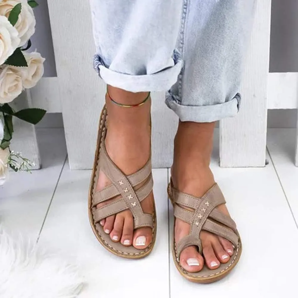 JITUUE Women's Sandspur Delta Flip Thong Sandals Flat Gladiator Thong Sandals Greek Pierced Platform Low Wedge shoes