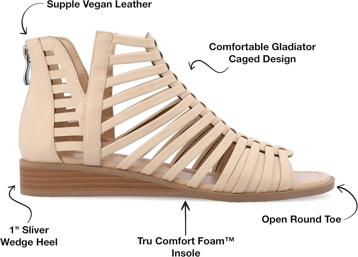 Journee Women's Comfort Foam Delilah Sliver Wedge Sandals