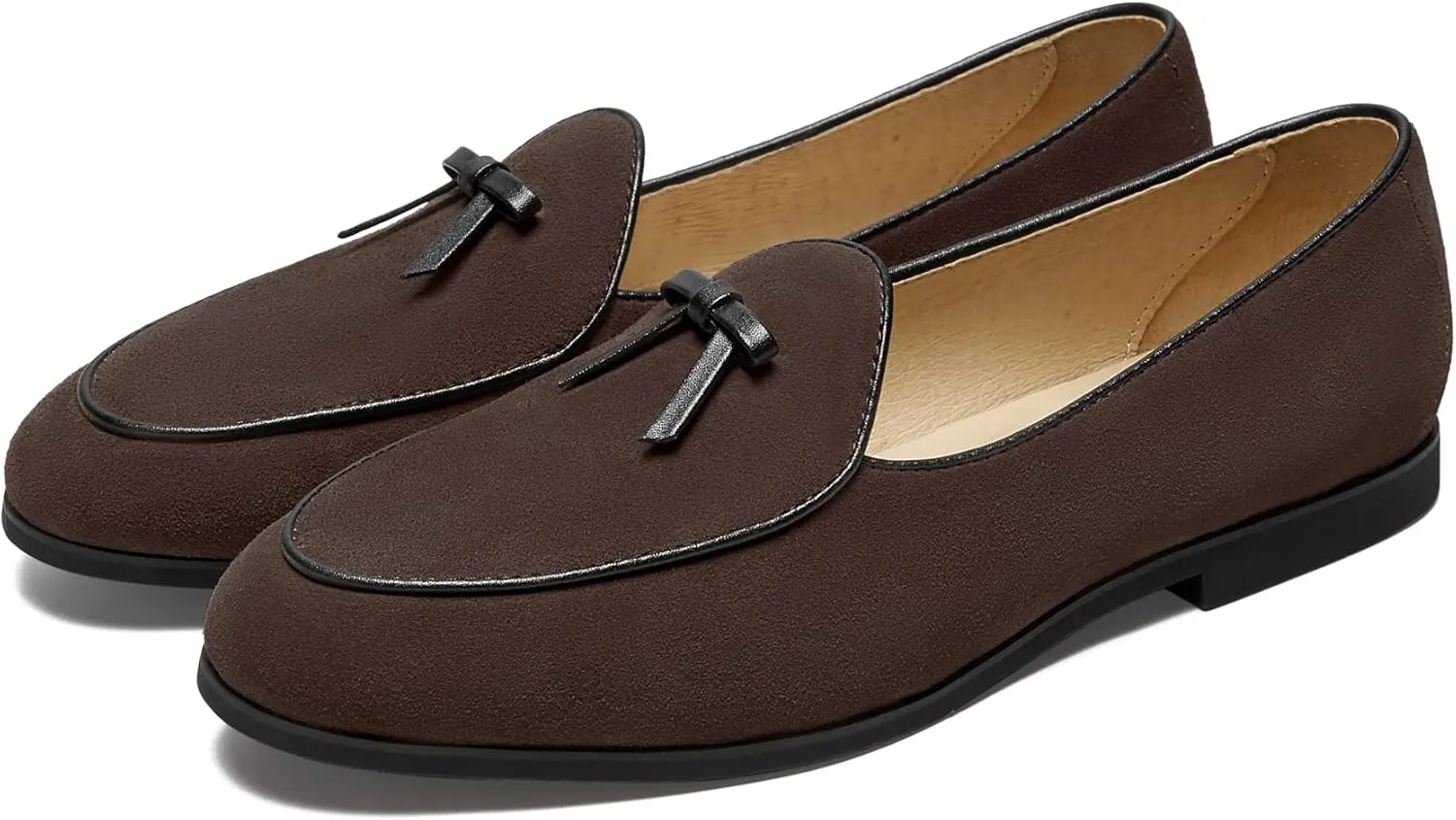 Journey West Suede Tassel Loafer for Women Slip-on Belgian Penny Loafers Shoes for Women in Many Colors
