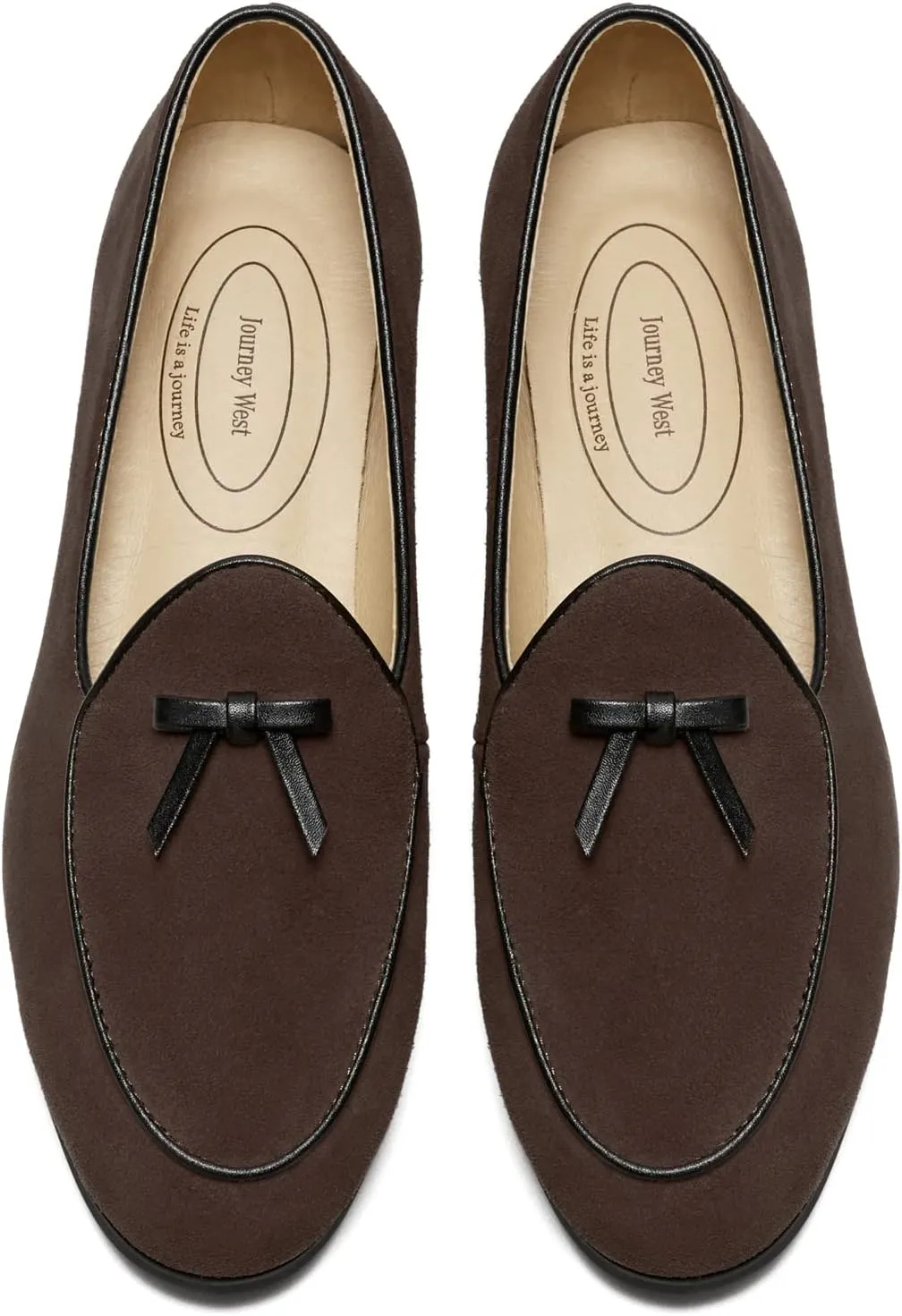 Journey West Suede Tassel Loafer for Women Slip-on Belgian Penny Loafers Shoes for Women in Many Colors