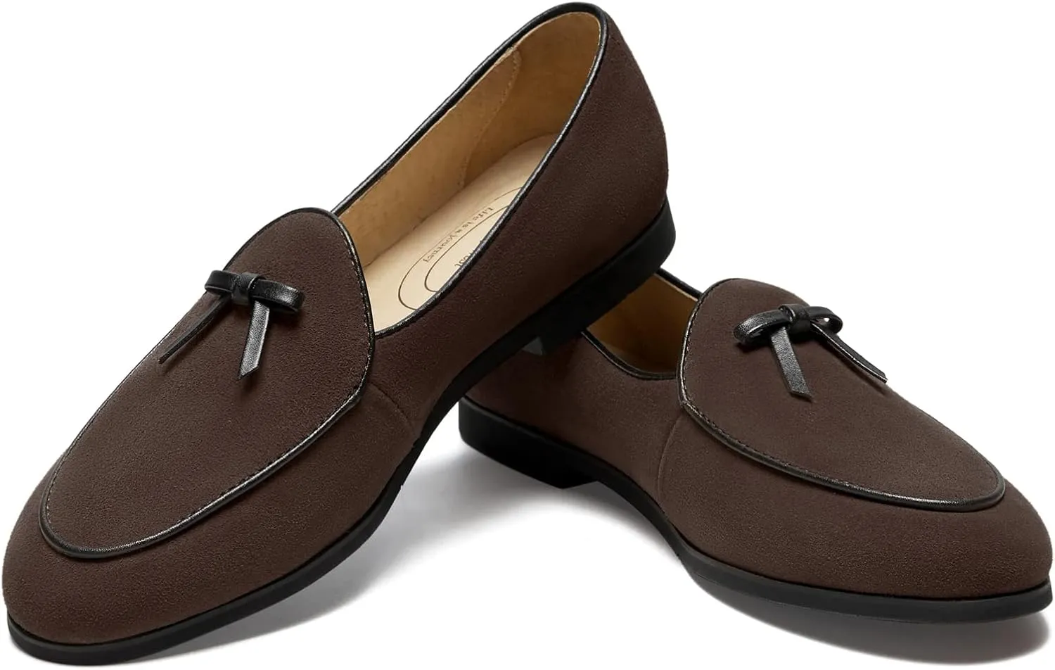 Journey West Suede Tassel Loafer for Women Slip-on Belgian Penny Loafers Shoes for Women in Many Colors