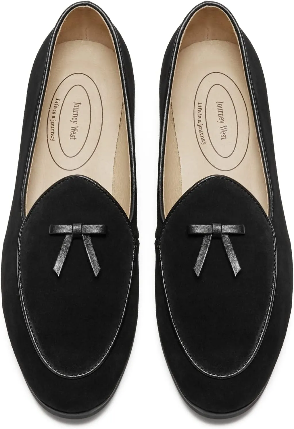 Journey West Suede Tassel Loafer for Women Slip-on BelgianLoafers Shoes
