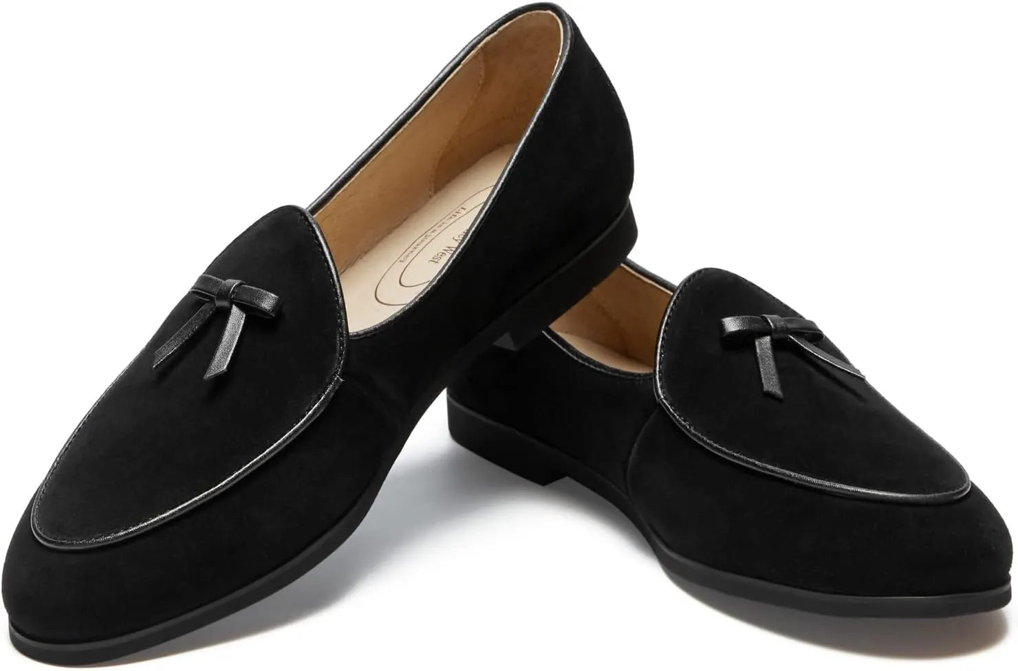 Journey West Suede Tassel Loafer for Women Slip-on BelgianLoafers Shoes