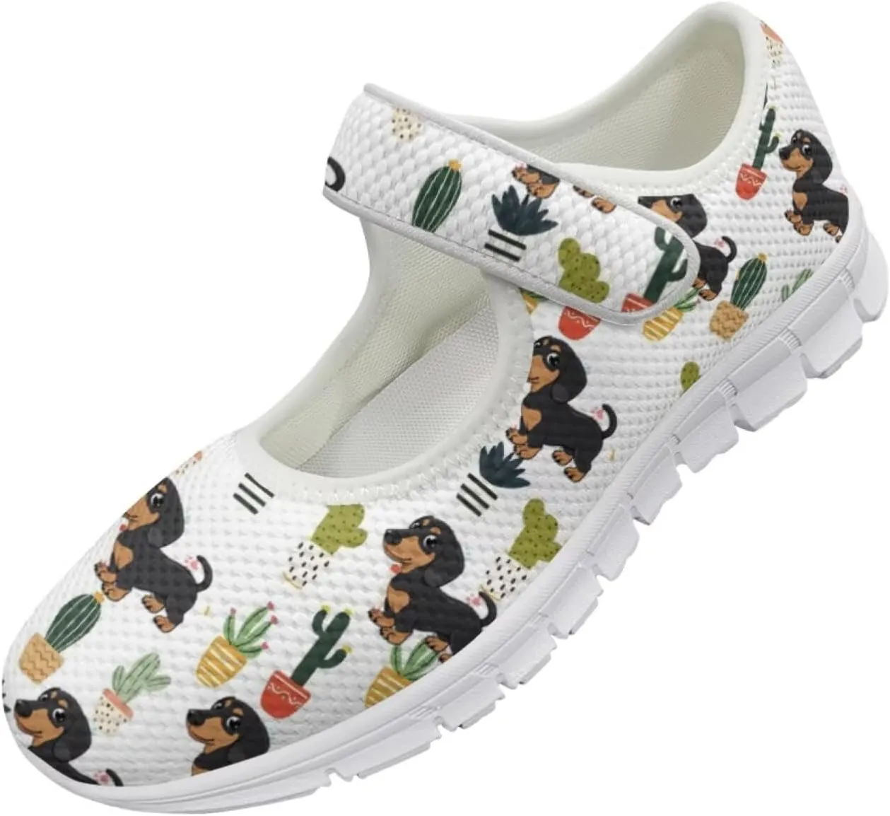 JoyLamoria Cartoon Cat Slip on Walking Shoes Women s Mary Jane Flats,Breathable Comfort Low Heel Slip-on Barefoor Diabeti Shoes