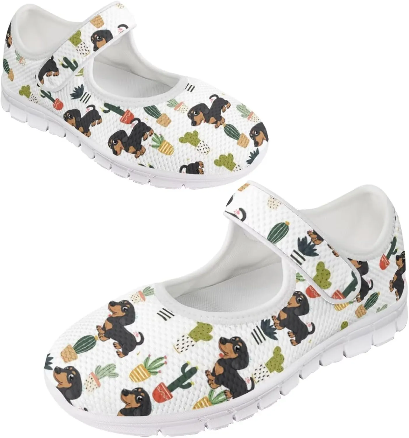 JoyLamoria Cartoon Cat Slip on Walking Shoes Women s Mary Jane Flats,Breathable Comfort Low Heel Slip-on Barefoor Diabeti Shoes