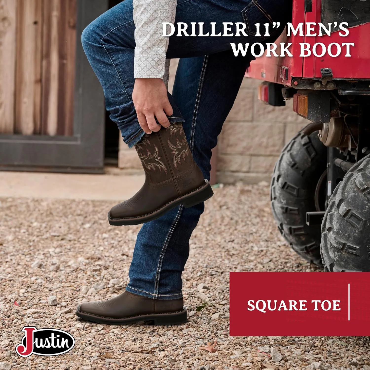 Justin Men's Driller 11'' Square Toe Work Boot