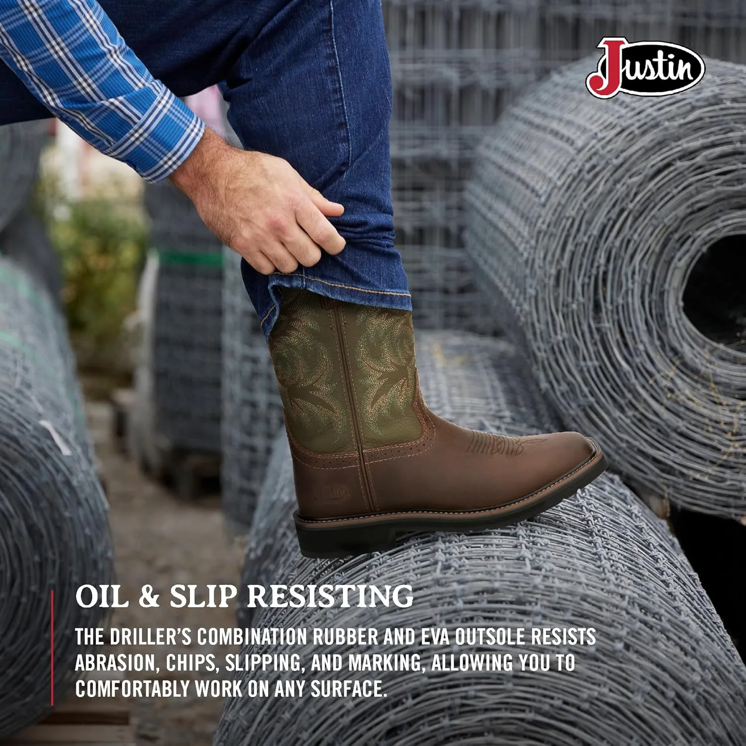 Justin Men's Driller 11'' Square Toe Work Boot