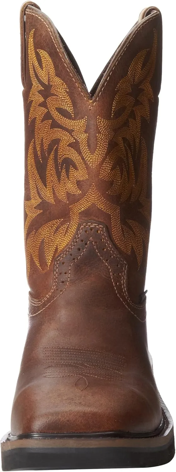 Justin Original Work Rugged Tan American Orange Top Boot Tan