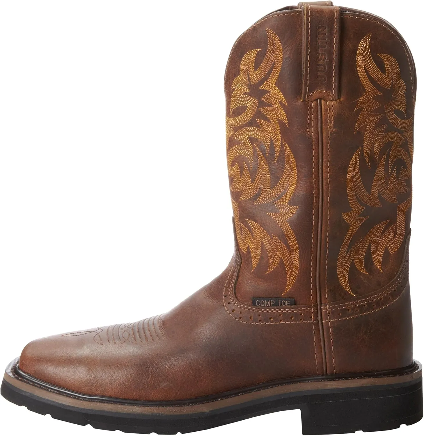 Justin Original Work Rugged Tan American Orange Top Boot Tan