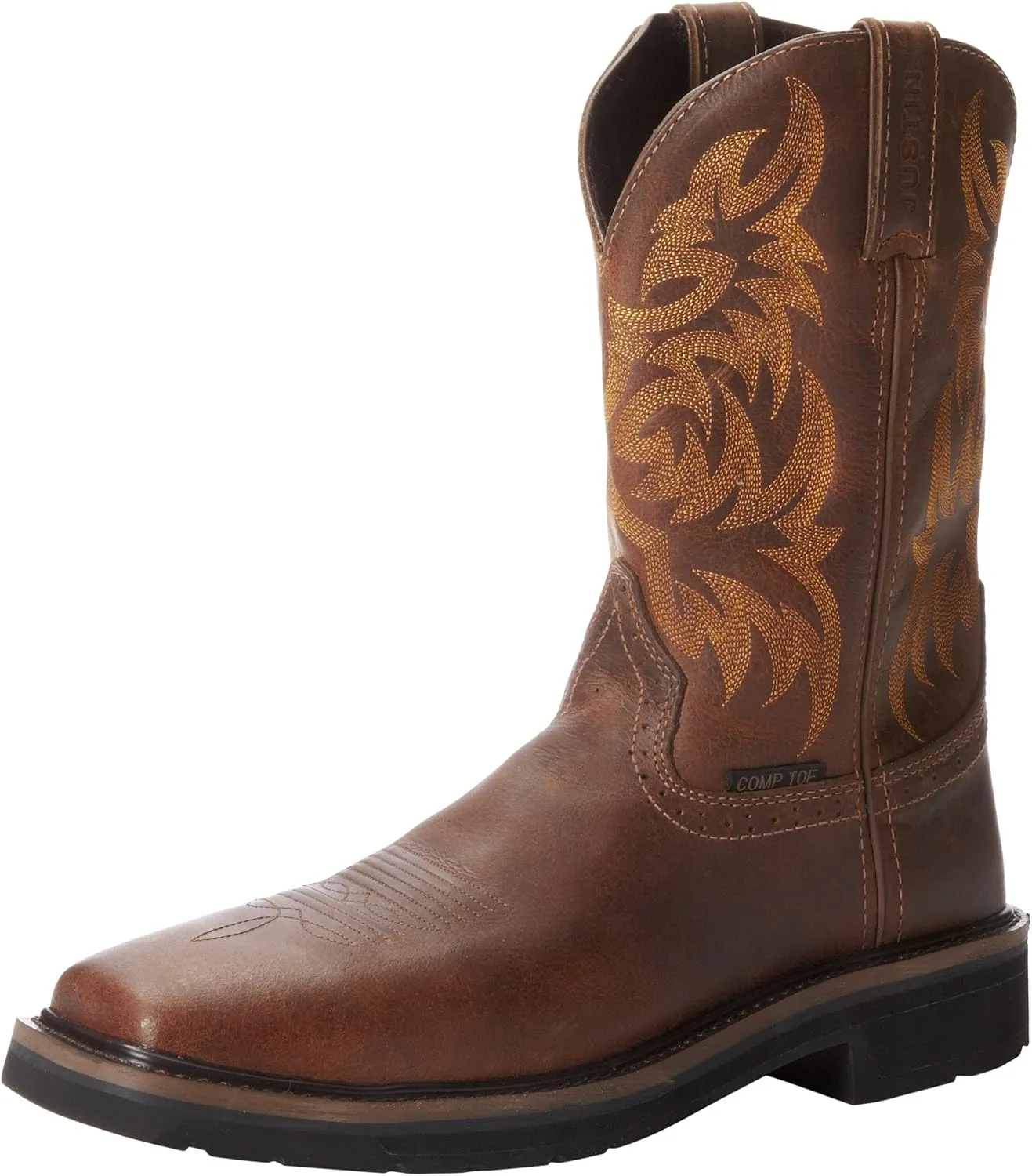 Justin Original Work Rugged Tan American Orange Top Boot Tan