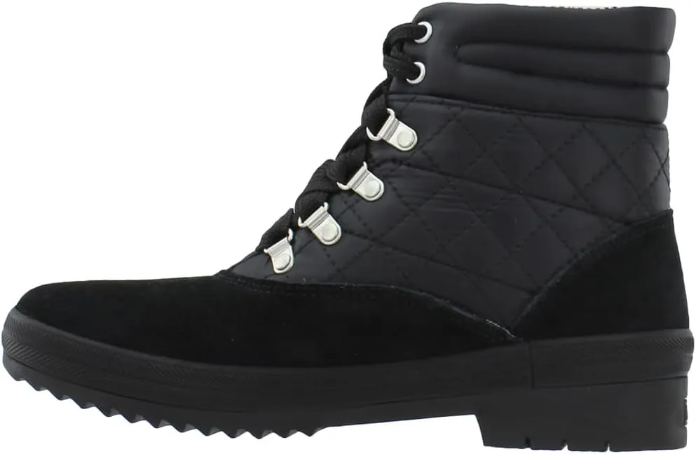 Keds Womens Camp Round Toe Lace Up Casual Boots Ankle Low Heel 1-2" - Black