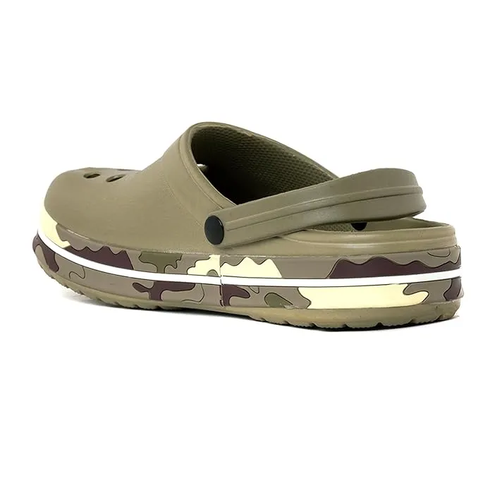 Khadim's Pro Olive Green Washable Clog Sandal for Men