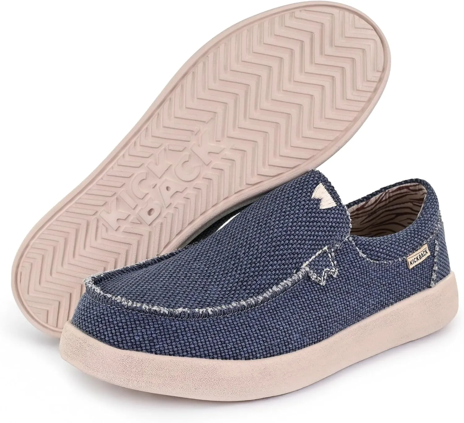 Kickback Don Juan - Mens Slip On Loafers - Lightweight Canvas Slip in Shoes - Mens Loafers - Slip on Summer Shoes - Designed with a Lower Volume to Fit a Slimmer Foot