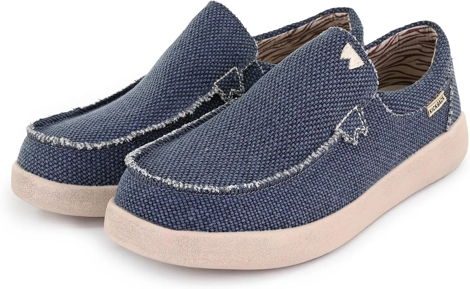 Kickback Don Juan - Mens Slip On Loafers - Lightweight Canvas Slip in Shoes - Mens Loafers - Slip on Summer Shoes - Designed with a Lower Volume to Fit a Slimmer Foot