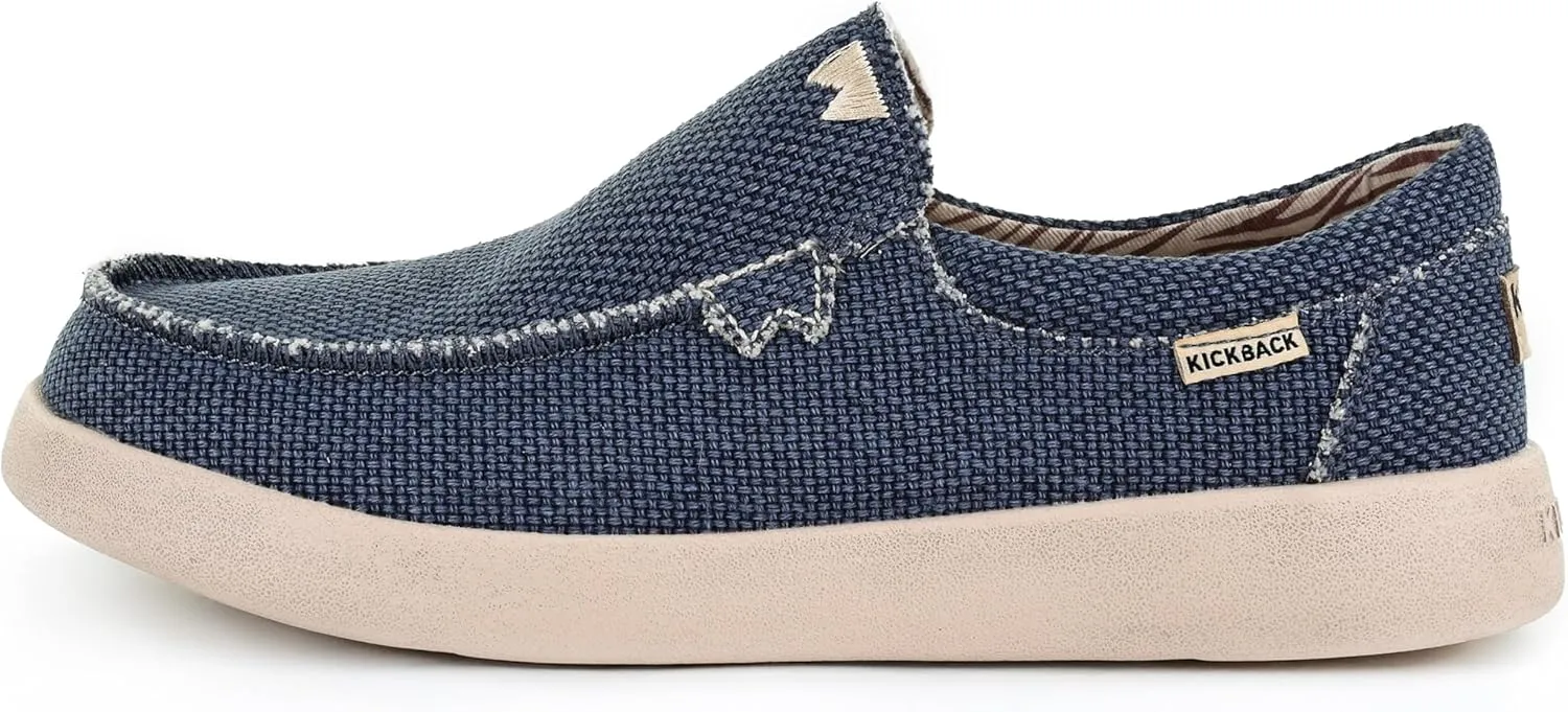 Kickback Don Juan - Mens Slip On Loafers - Lightweight Canvas Slip in Shoes - Mens Loafers - Slip on Summer Shoes - Designed with a Lower Volume to Fit a Slimmer Foot