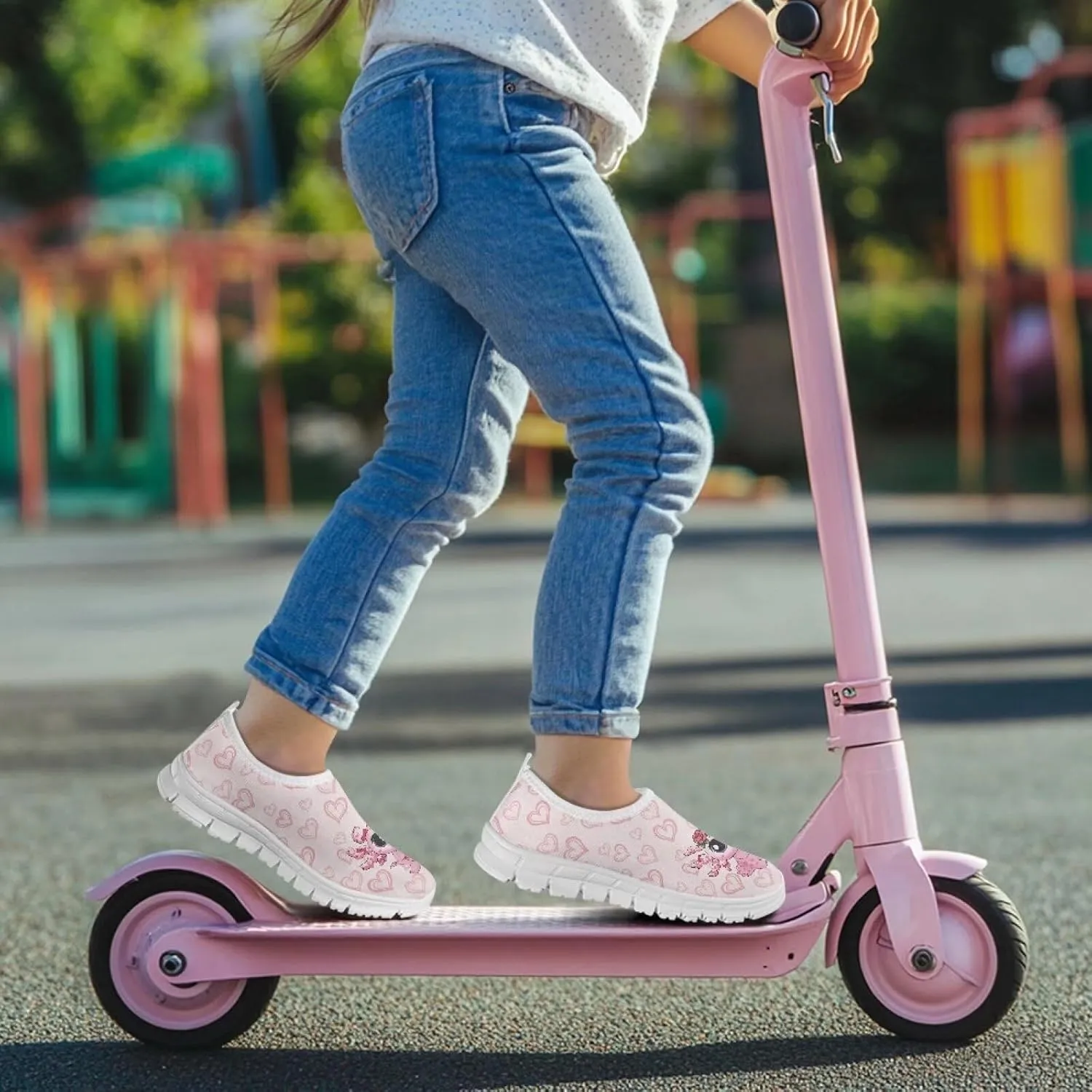 Kids Athltic Shoes Cute Girls Slip On Tennis Shoes Comfy Casual Shoes