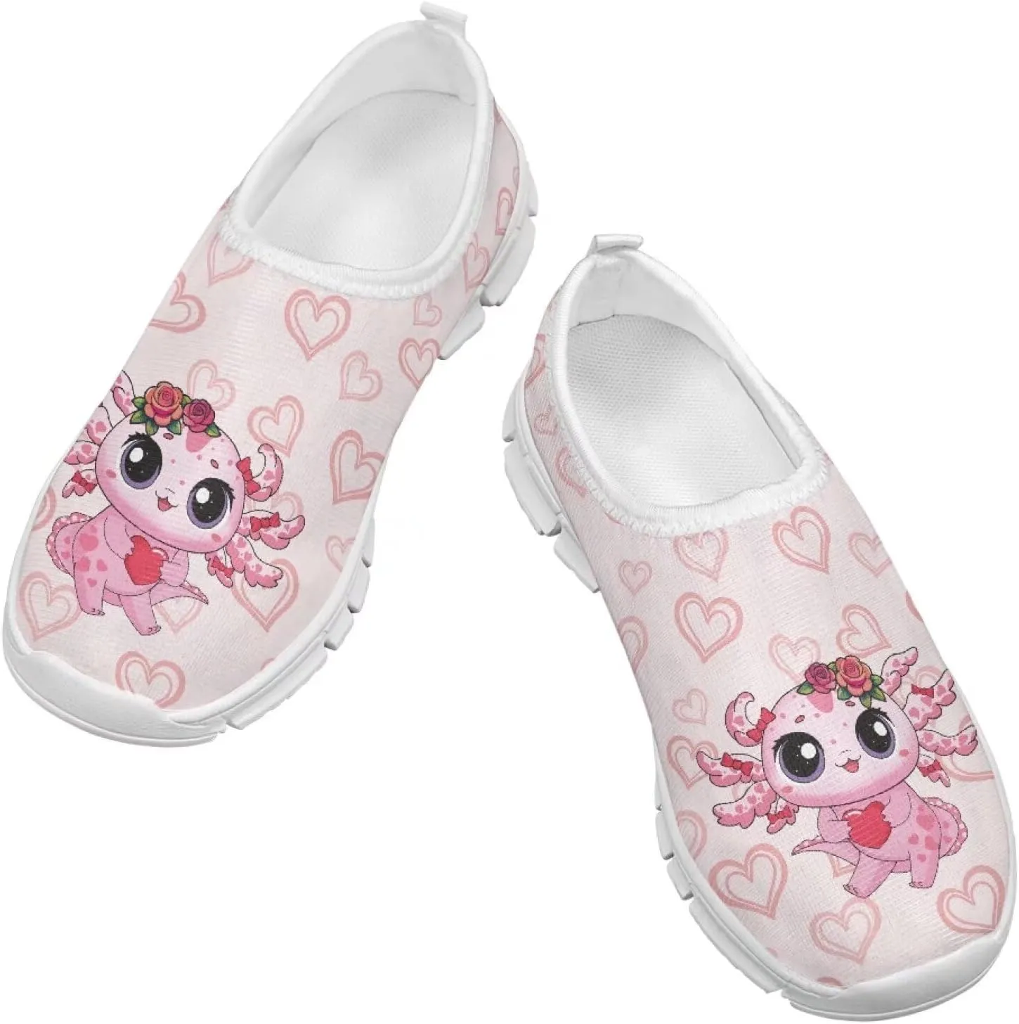 Kids Athltic Shoes Cute Girls Slip On Tennis Shoes Comfy Casual Shoes
