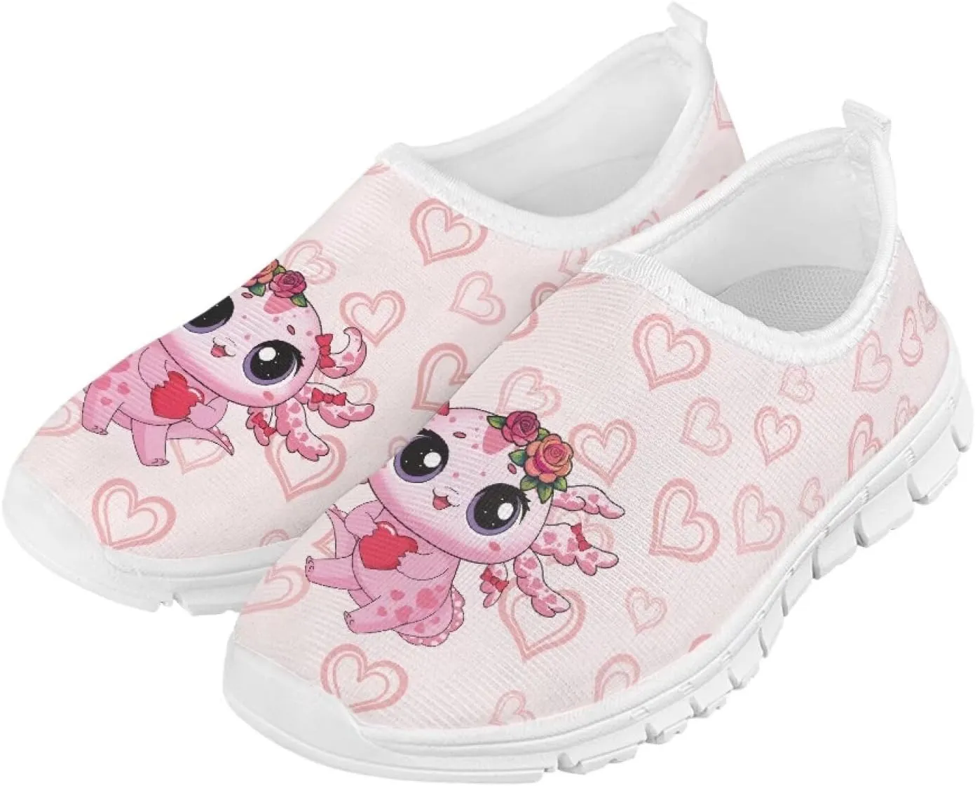 Kids Athltic Shoes Cute Girls Slip On Tennis Shoes Comfy Casual Shoes