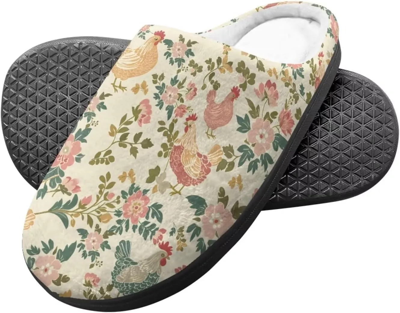 Kids Fuzzy Warm House Slippers for Girls Non Slip Rubber Sole Home Slippers for Toddlers Size 9-15