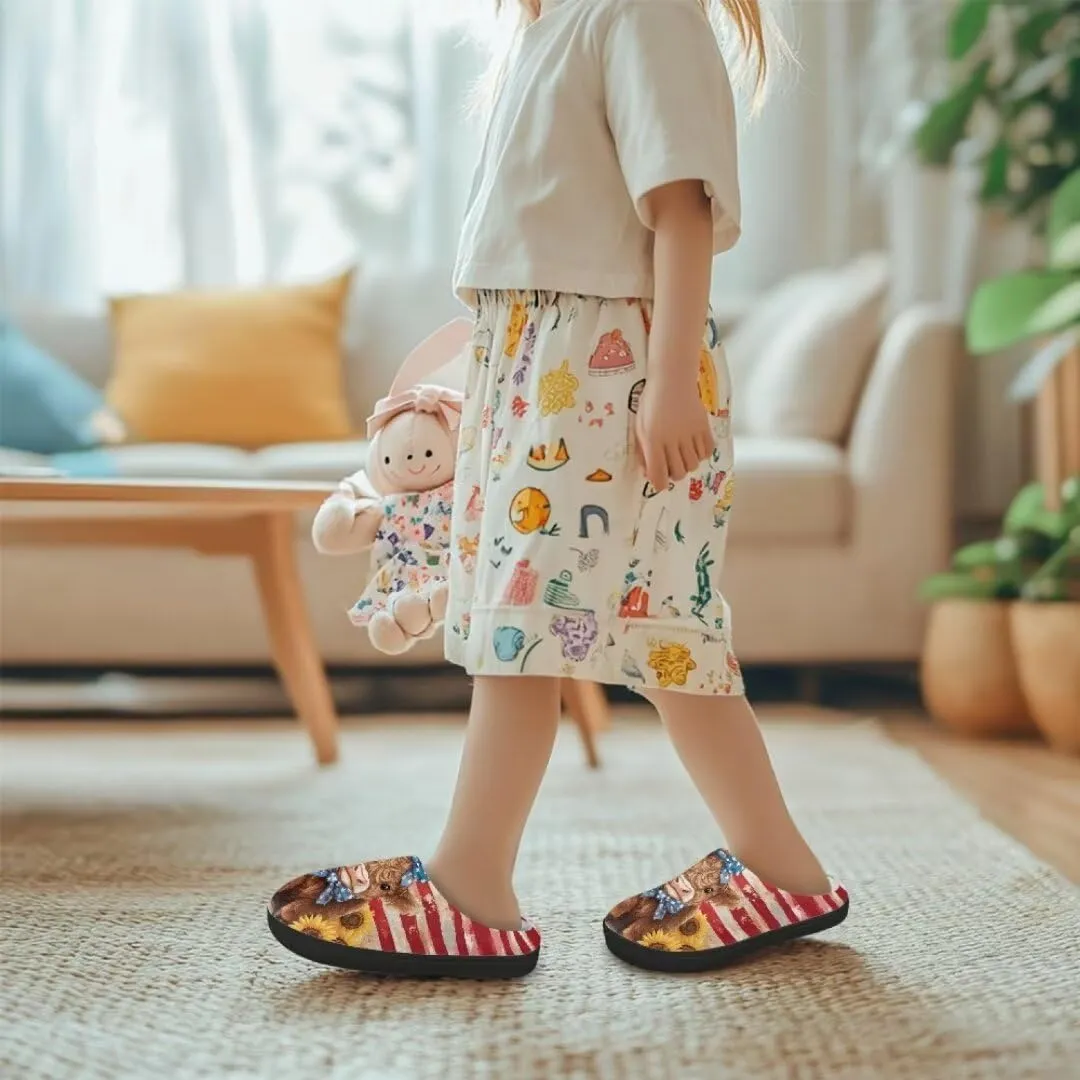Kids Slippers Girls House Shoes Home Bedroom Fluffy Slippers Winter Soft Plush Slip On Shoe Indoor Warm