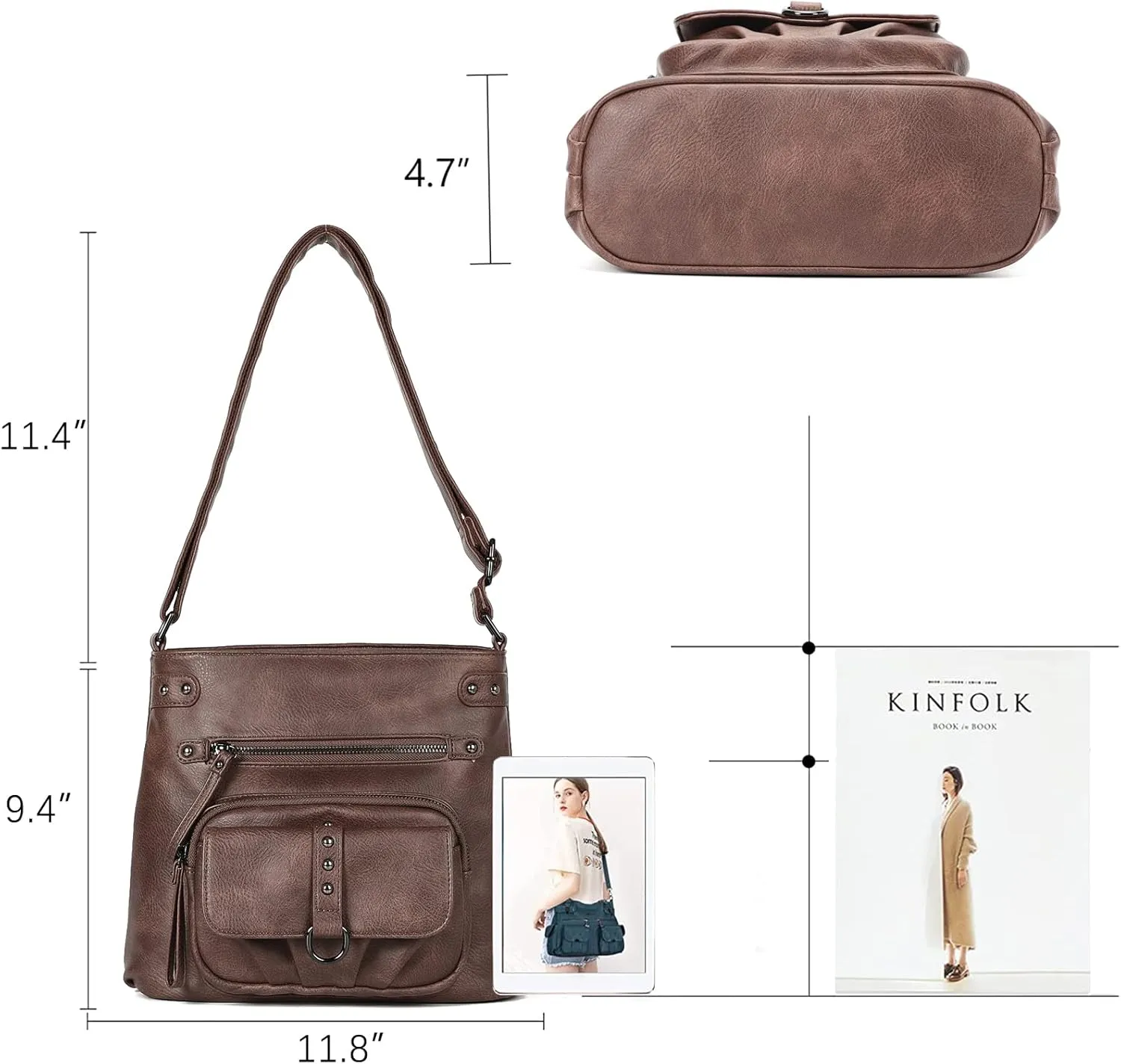 KL928 Crossbody Bags for Women Shoulder Handbags Sling Bag Soft FAUX Leather Shoulder Purses