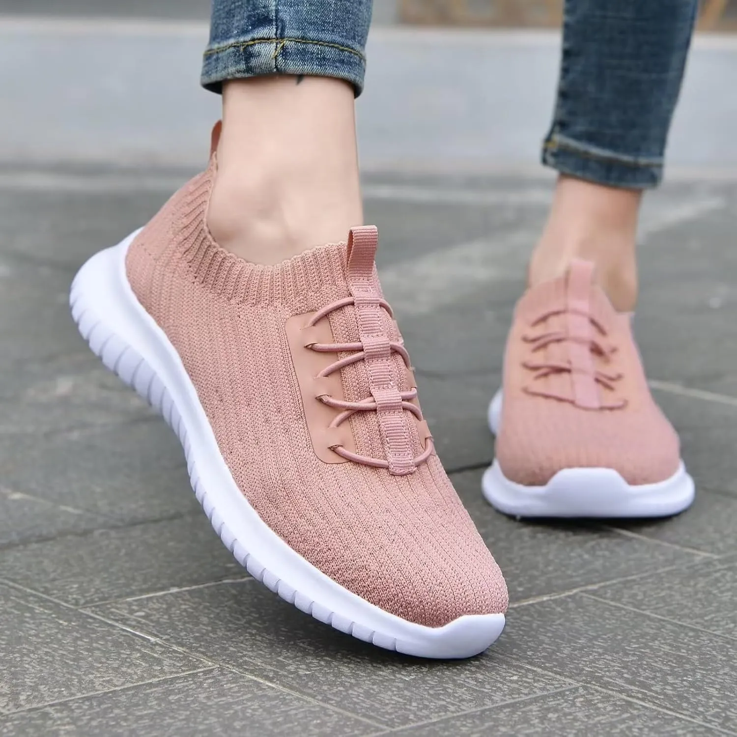 konhill Women's Comfortable Walking Shoes - Tennis Athletic Casual Slip on Sneakers