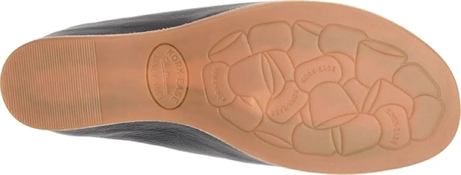 KORK-EASE Women's para Slip-On Leather Clog Flats with Comfort Cushioned Footbed
