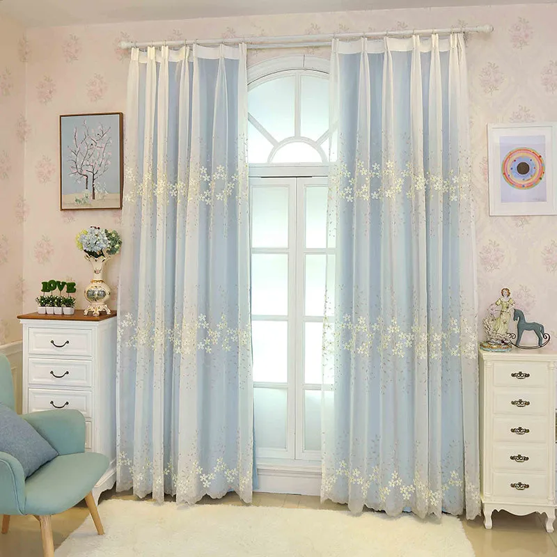 Kyla 2-Layer Embroidery Blackout Soundproof Custom Curtain
