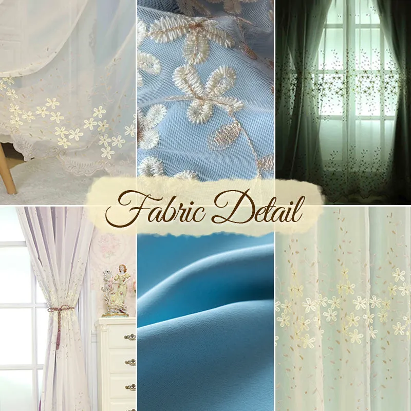 Kyla 2-Layer Embroidery Blackout Soundproof Custom Curtain