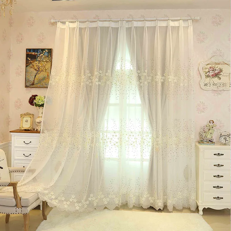 Kyla 2-Layer Embroidery Blackout Soundproof Custom Curtain