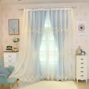 Kyla 2-Layer Embroidery Blackout Soundproof Custom Curtain